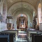Malotice - kostel sv. Matouše, pohled od kruchty k presbytáři (2017)