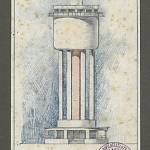 Pečky - věžový vodojem, návrh od Františka Uhra (1930)