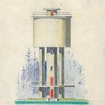 Pečky - věžový vodojem, návrh od Františka Uhra (1930)