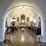 Týnec nad Labem - kostel sv. Jana Křtitele, pohled do lodi z podkruchtí (2017) 