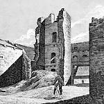 Vyšehořovice - tvrz, rytina dle kresby F. A. Hebera (1845)