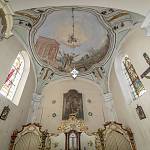 Vyšehořovice - kostel sv. Martina, klenba presbytáře (2018)