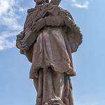 Vyšehořovice - socha sv. Jana Nepomuckého, detail (2018)