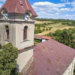 Ohaře - kostel sv. Jana Nepomuckého, věž (2018)
