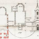 Ovčáry - plán na přestavbu kostela (Florián Müller, 1841)