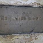 Ovčáry - hrobka, nápisová deska u rakve Františka Horského (2012)