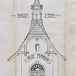 Hradišťko I - návrh kaple z roku 1909 (archivní fond Farního úřadu Veltruby).