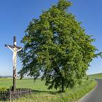 Ohaře - kříž u silnice do Polních Chrčic, celková kompozice (2018)