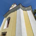 Kostelec nad Černými lesy - kostel sv. Jana Křtitele, dynamika západního průčelí (2018)