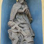 Třebovle - kaplička sv. Jana Nepomuckého, socha světce (2019)