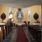 Rasochy - kostel sv. Havla, pohled k presbytáři z podkruchtí (2015)