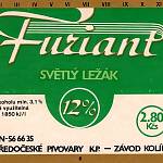 Kolín - pivovar, etiketa Furiant