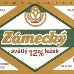 Kolín - pivovar, etiketa Zámecký světlý ležík 12