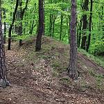 Doubravčice - hrad Šember, destrukce jižní hradby v prostoru brány (2010)