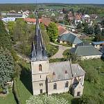 Konárovice - kostel Povýšení svatého Kříže od jihu (2018)