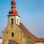 Kojice - kostel sv. Petra a Pavla, pohled od západu před nanesením omítky (2003)