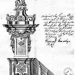 Poříčany - návrh kazatelny z roku 1751 (Státní oblastní archiv Praha)