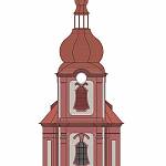 Poříčany - kostel Narození Pannny Marie, návrh obnovy fasády, pohled od severu (2014, Ing. arch. Tomáš Hladík)