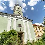 Kšely - evangelická modlitebna, hlavní průčelí od jihozápadu (2018)