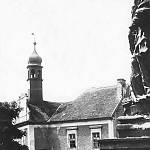 Škvorec - socha sv. Prokopa, původní umístění (30. léta 20. století, archiv Jana Psoty)