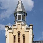 Choťovice - kostel Narození Panny Marie, opravené zvonové patro věže (2018)