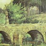 Zásmuky - kamenný most ve Vlčím dole se sochou sv. Jana Nepomuckého (Lubomír Červinka 1949)