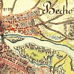 Kolín - zaniklé sousoší Kalvárie na mapě 1. vojenského mapování (© 1st Military Survey, Section No. 127, Austrian State Military Archive Vienna)