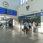 Kolín - železniční nádraží, obnovené původní hodiny (2019)