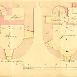 Kolín - městské hradby, plán na úpravu bašty v ulici Na Valech k bydlení (1846, SOkA Kolí)