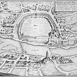 Kolín - kresba opevnění města od Carla Cappiho (1640)