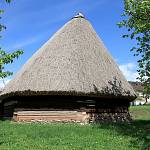 Kouřim - skanzen, stodola z Durdic po přenesením, ale před změnou dispozice skanzenu (2014)