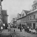 Kolín - ulice Karolíny Světlé (židovské ghetto) od východu k západu (1898, neznámý autor)