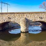 Vyšehořovice - zaniklý kamenný most od severu (2014)