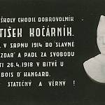 Hlízov - pamětní deska Františka Kočárníka, původní podoba (fotografie z konce 30. let 20. stol.)