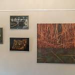 Kolín - radniční galerie, obrazy Na břehu Rýna, Město v noci, Zdymadla na Labi a Město s měsícem (2018)
