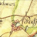 Poďousy - Votroubovský mlýn na mapě 1. vojenského mapování (© 1st  Military Survey, Section No. 127, Austrian State Archive/Military Archive, Vienna)