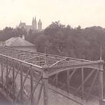 Kolín - zaniklý železný most, pohled ze strany Zálabí (cca 1920, SOkA Kolín)