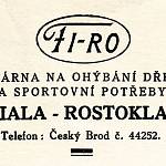 Rostoklaty - zaniklá továrna FI-RO, hlavičkový papír (1933)