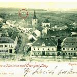 Kostelec nad Černými lesy - zaniklý větrný mlýn na pohlednici (1898, zdroj: www.povetrnik.cz)