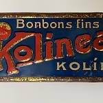 Kolín - továrna Kolineam reklamní tabulka (sbírka Vladimír Serbus, kolorováno Radek Kohoutek)