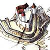 Hrad bukovina - hmotová rekonstrukce podoby hradu v pol. 15. století (Šimeček, Plaček)